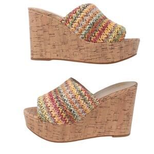 Perennial Multi Raffia Platform Wedge Sandals